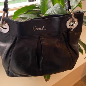 Black leather Coach purse